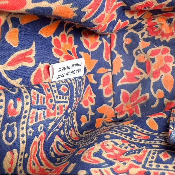 Vintage Philippines Beaded East West Baguette Raffia Woven Wicker Tote Bag Aloha - Picture 9 of 10